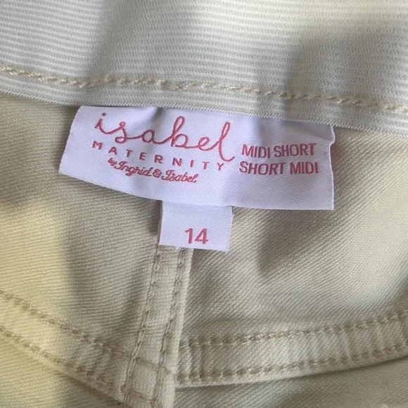 Isabel Maternity Under Belly Destruction Midi Maternity Shorts NWT SZ 14 - Picture 4 of 4